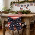 thumbnail image 4 of SIYTUAU 70.87 X 12.99 Inch Linen Table Runner Striped Print For Independence Day Dining Room Tabletop Holiday Decor, 4 of 7