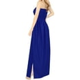 thumbnail image 2 of HAPPY BAY Women's Solid Smocked Top Maxi Evening Slit Dress Casual Strapless Tube Dresses for Women One Size Sapphire, Solid, 2 of 4