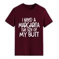 thumbnail image 1 of Camiseta de manga corta con cuello redondo para mujer, camiseta informal holgada y transpirable con estampado de letras para el trabajo de oficina, 1 of 4