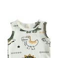 thumbnail image 5 of 2Pcs Newborn Baby Boy Summer Clothes Dinosaur Printed Ribbed Tank Top Shorts Set 3-6 Months 3M 6M 12M 18M 24M, 5 of 7