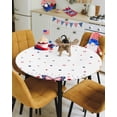 thumbnail image 4 of Independence Day Blue Red Butterfly Fitted Round Tablecloths Elastic Edged Table Covers 45"-54",Celebration Patriotic Star on White Waterproof Dining Room Table Cloth for Kitchen Holiday Party Tables, 4 of 6