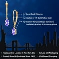 thumbnail image 2 of Gem Stone King 14K Yellow Gold Blue Tanzanite Leverback Dangle Earrings for Women | 0.50 Cttw | Gemstone December Birthstone | Marquise 6X3MM, 2 of 6