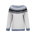 thumbnail image 3 of WEAIXIMIUNG Chandail Oversize pour Femmes Tricot Col Rond Manches Longues Tendance 2024, 3 of 7