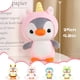 thumbnail image 2 of Peluche de pingüino con disfraz de unicornio rosa, peluches suaves, juguete de peluche, regalo para niños y amantes para niños, niñas y niños, 2 of 5