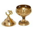 thumbnail image 4 of Set Of 6 Golden Om & Swastik Symbol Akhand Diyas | Brass Decorative Diyas | Auspicious Designer Akhand Diya For Puja Room, Home, Office, Temple Decor, 4 of 5