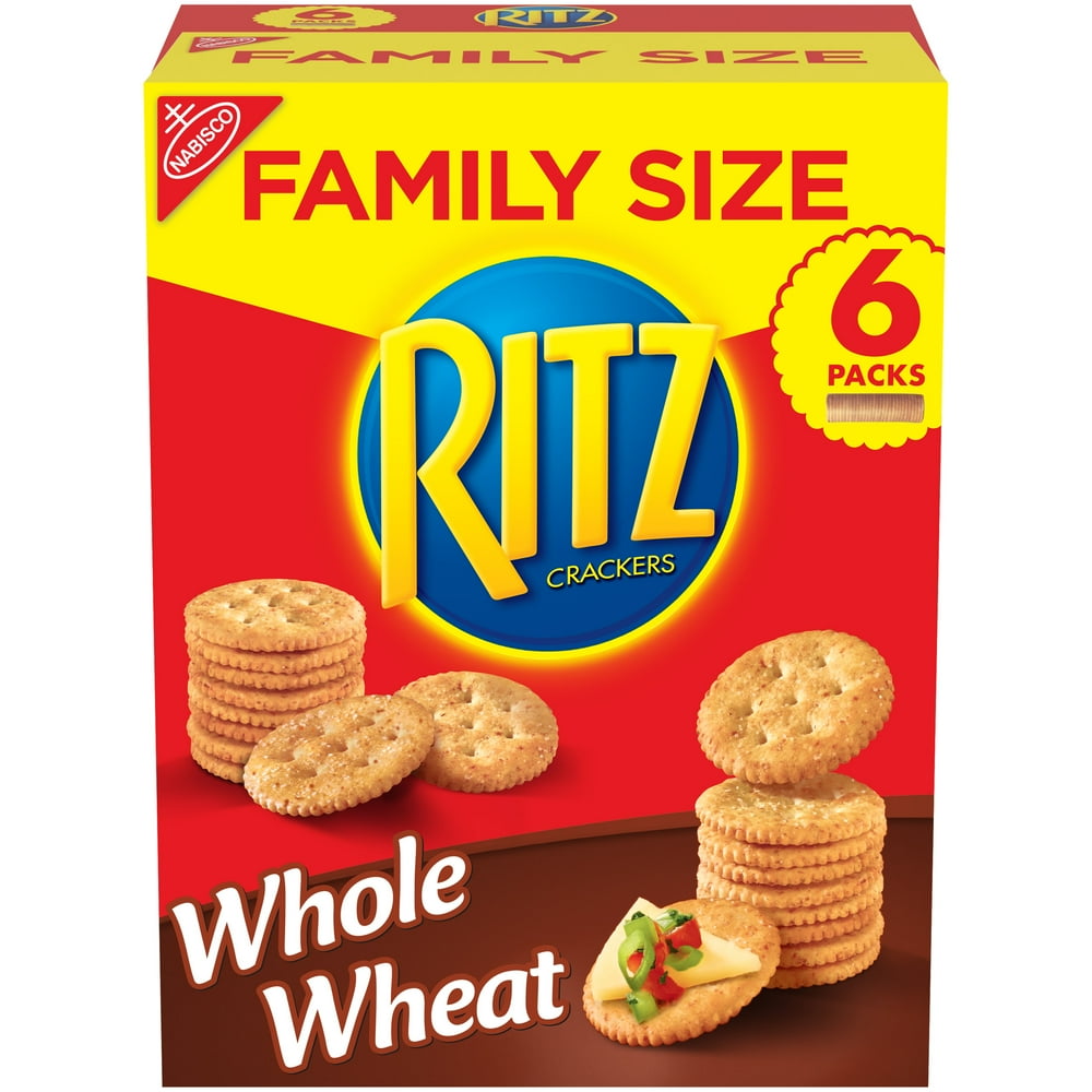 RITZ Whole Wheat Crackers, Family Size, 19.3 oz