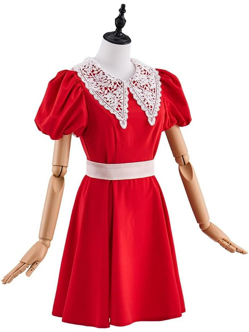 Little Orphan Annie Red Dress Musical theater Dress Adult Halloween Outfit  for Women, image size:800x1067