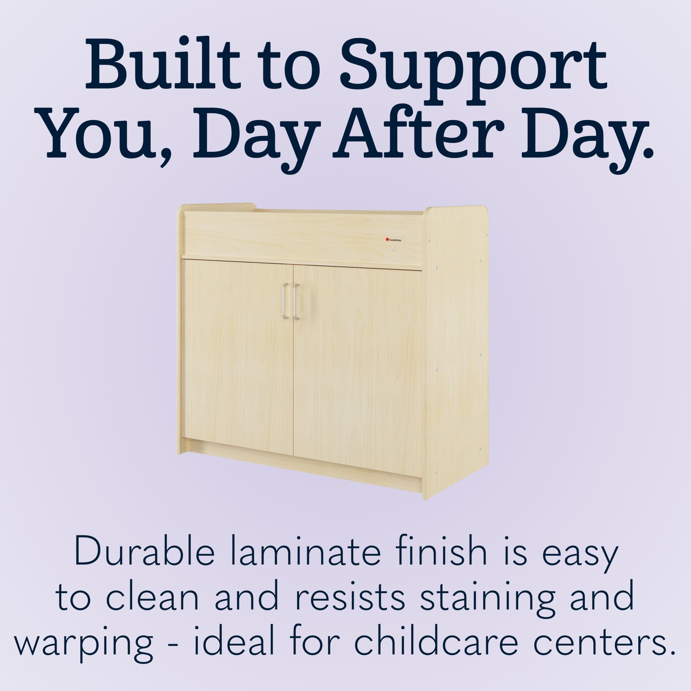 Foundations SafeSwing Changing Table, Built-In Storage, Soft-Close Hinges, Natural