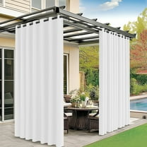 Uxcell Outdoor Curtains for Patio Waterproof, 110W x 96L Inch Heavy Gazebo Curtains for Outdoor Patio, Porch, Sunlight [White, Grommet Top]