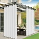thumbnail image 1 of Cortinas de exterior Uxcell para patio impermeables, 110W x 96L pulgadas, cortinas pesadas para gazebo al aire libre, porche, luz solar [Blanco, con ojales], 1 of 7