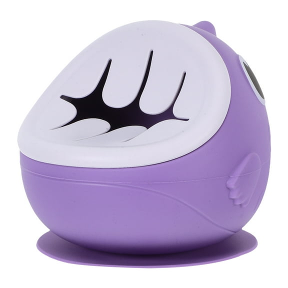 HOMEMAXS Violet Silicone Suction Plates for Baby Strong Suction Easy to Clean Cartoon Design for Kitchen 8.5 in