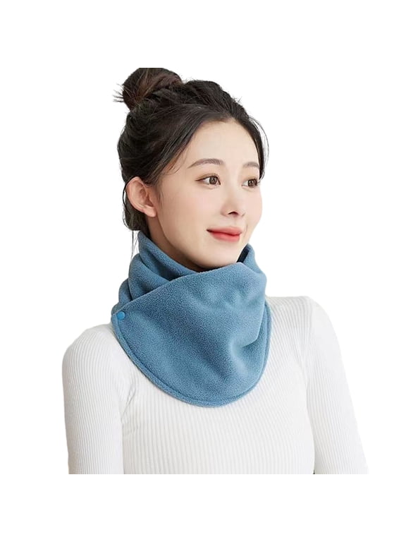 Women Thermal Scarf Women Neck Sleeve Winter Fleece Neck Scarf Thickened Warmth Autumn Neck Sleeve for Women Blue