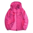 thumbnail image 2 of Feancey Rain Jacket Women Lightweight Waterproof Hooded Raincoat Full Zip Long Sleeve Outdoor Hiking Rain Coats with Pockets Hot Pink 3XL, 2 of 7