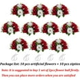 Silk Flowers Balls for Centerpieces 10 Pack Burgundy & White Roses