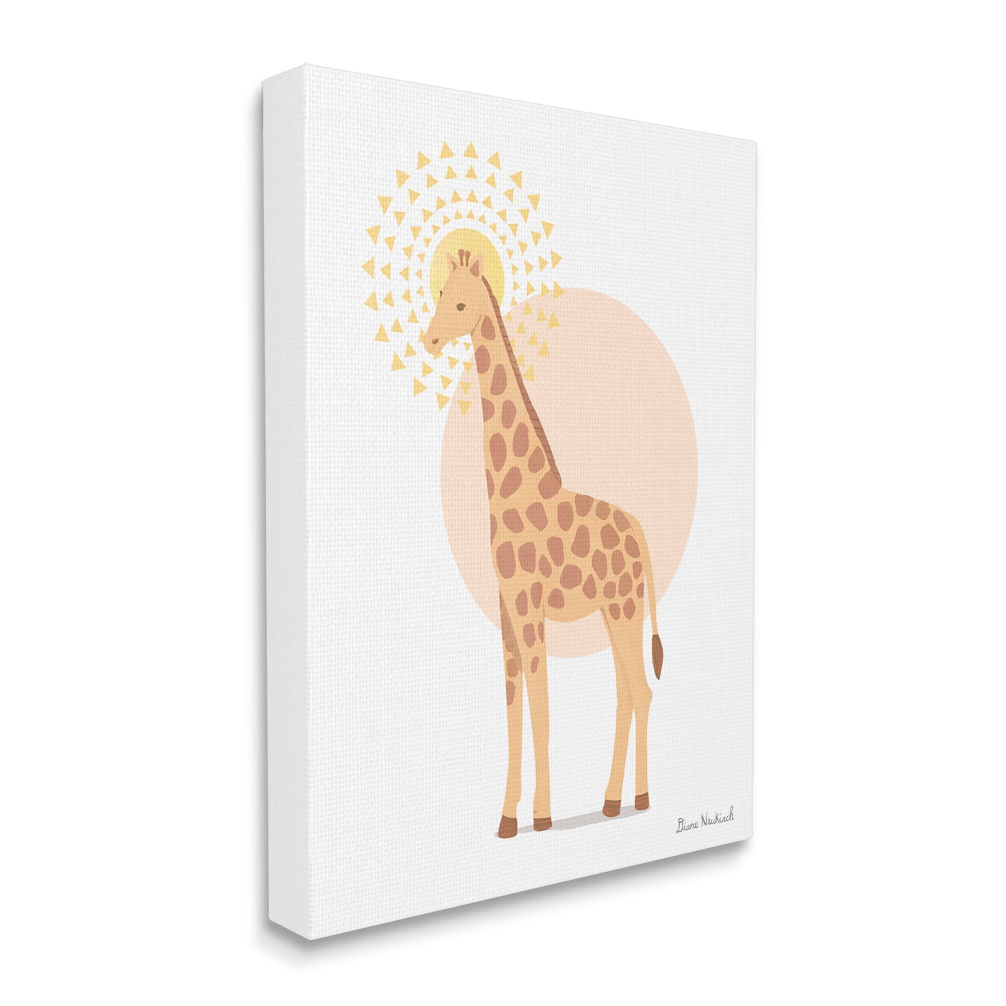 Stupell Industries Graceful Giraffe Geometric Sun Pattern Animal Illustration Graphic Art Gallery Wrapped Canvas Print Wall Art, Design by Diane Neukirch