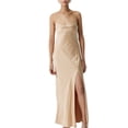 thumbnail image 1 of SUNSIOM Robe Longue en Satin pour Femmes Couleur Unie Été Dos Nu Fendue Robe de Soirée pour Cocktail Plage Mode Urbaine, 1 of 6