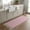 Pink, variant on Bedroom Rug Carpet 3'x 5', Pink Washable Floor Carpet with Tassels, Farmhouse Burlap Solid Pink Color Modern Linen Texture Elegant Soft Floor Rug Mat for Patio, Balcony, Laundry, Room Decor