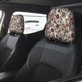 thumbnail image 2 of Kdxio Dark Enchanted Flowers And Birds Pattern Print 2 Piece Car Head Rest Covers Set Auto Front/Rear Seats Headrest Cover Universal Fit Most Cars,Sedan, SUV, 2 of 9