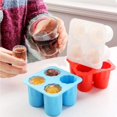 thumbnail image 2 of Unatoiry Ice Making Mould Low Temperature Resistance Spherical Ice Model Four Hole Design Portable Square Tray Streamline Appearance No.1 1Set, 2 of 6