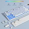 thumbnail image 2 of Wagpak Wireless Keyboard and Mouse Backlit - Retro Round Keycaps, Detachable Wrist Rest, White, 2 of 8
