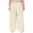 thumbnail image 4 of DARING DIVA Women's Plus Cotton Linen Summer Palazzo Pants with Pockets 1X Apricot, 4 of 6