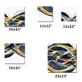thumbnail image 4 of Designart "Golden Spiral Euphoria IX" Modern Waves Metal Wall Art Prints Set, 4 of 5