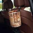 thumbnail image 5 of Kdxio Hand Drawn Vintage Coffee Car Trash Can Garbage Car Accessories Trash Can Car Waste Bin for for Driver and Passenger Any Vehicle, 5 of 7