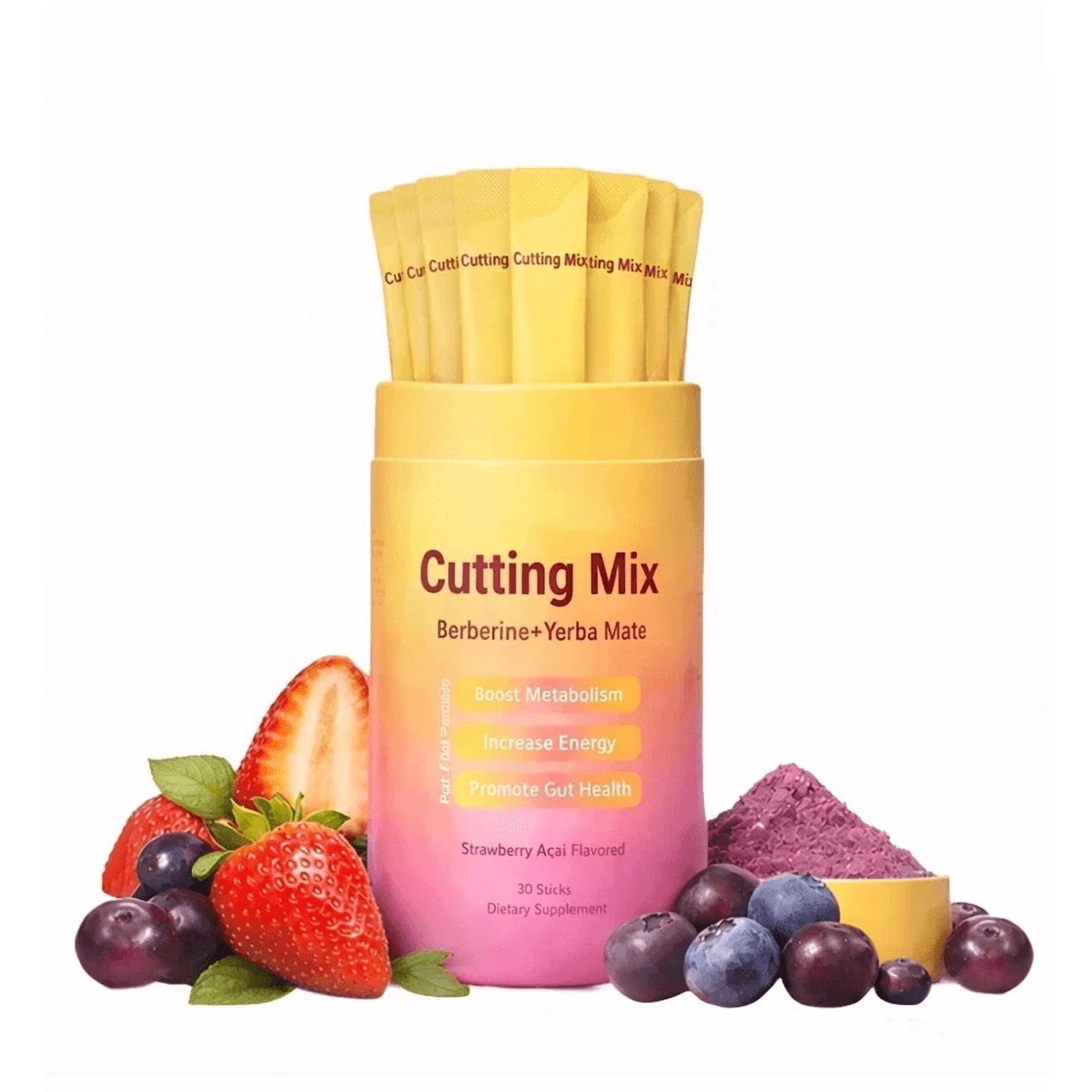 Cutting Drink Mix - Yerba Mate - Healthy Weight Management & Gut Health - Vegan, Sugar-Free - 1 Pack(30 Stick Packs)