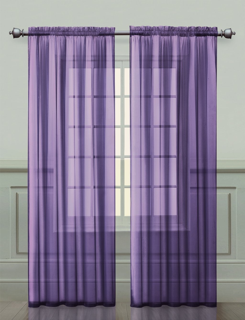 2 Pack Ultra Luxurious High Thread Rod Pocket Sheer Voile Window