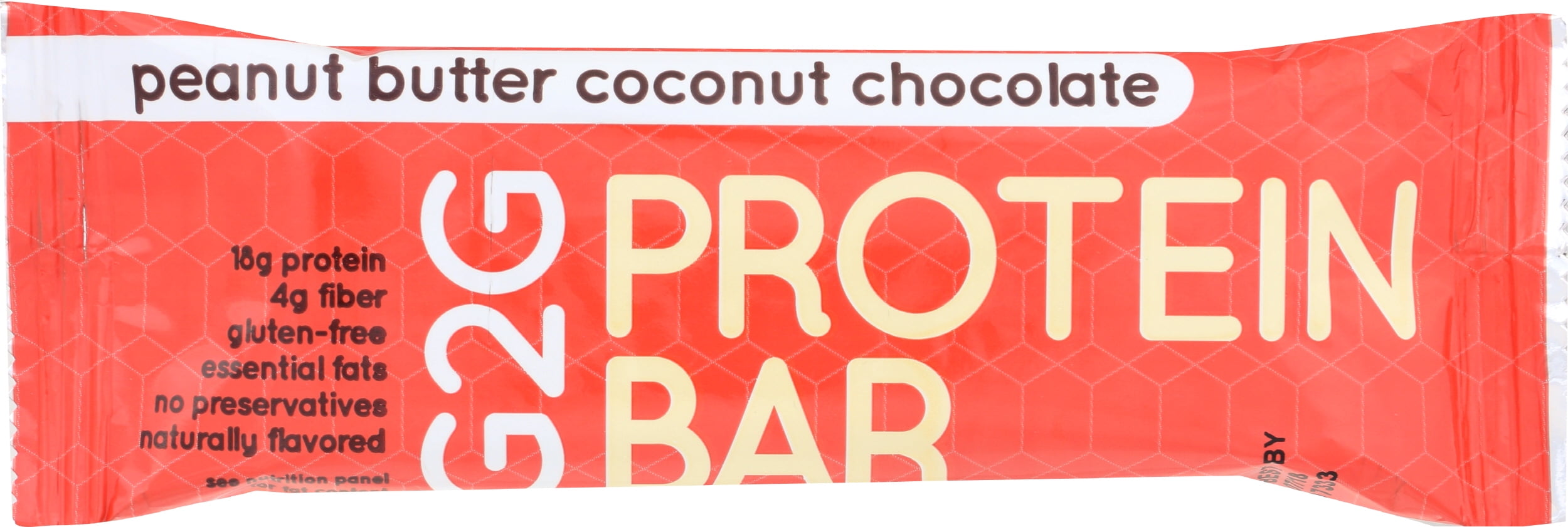 G2G Protein Bar, Peanut Butter Coconut Chocolate, 2.47 oz (Pack of 8