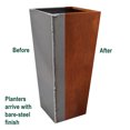 thumbnail image 2 of Arcadia Garden Products 13x13x28" Corten Steel Contempo Square Planter, 2 of 4
