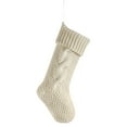 thumbnail image 4 of CuiLiyq 18" Knit Christmas Stockings, Personalized Cable Knitted Christmas Stocking, Christmas Tree Decorations Hanging Xmas Socks Ornaments, for Fireplace Family Holiday Party Supplies (White), 4 of 5
