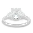 thumbnail image 6 of ESTE ORIGIN 4Ct Radiant Cut Moissanite Trilogy Ring with Trapezoid Accents in 14K White Gold for Women, 6 of 8