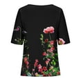 thumbnail image 4 of Busydd Womens Tops Cotton Linen Button Down Blouses Bohemian Tropical Floral Print Shirts Summer Fashion Casual Loose Short Sleeve Tee Tops Hawaiian Beach Vacation Shirts,Plus Size S-5XL, 4 of 5