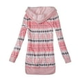 thumbnail image 4 of Sweaters for Women Lightweight Hooded Knitted Thick Printed Button Up Mid-Length Women Blouse,Pink,2XL, 4 of 7