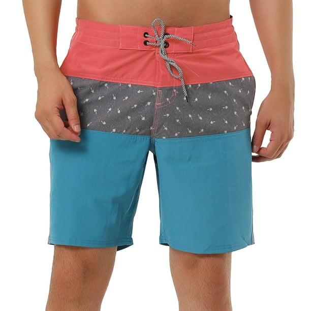 Lars Amadeus Pantalones cortos de bloque de color de verano pahombre Pantalones cortos de plapanadar con racon cordón rojo azul 36