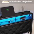 Tiptiper Queen Size Bed Frame with LED Light Headboard, USB Ports and