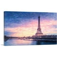 thumbnail image 1 of ARTCANVAS Paris France Eiffel Tower Canvas Art Print - Size: 18" x 12" (1.50" Deep), 1 of 9