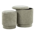 thumbnail image 4 of Marla Upholstered Ottoman Set, Storage Ottoman, Small Ottoman, Round Ottoman Foot Rest, Pouf Ottoman, Foot Stool Ottoman for Living Room, Fabric Ottoman with Storage, 4 of 6