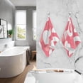 thumbnail image 3 of SKYSONIC 2 PCS Cute Hearts Bath Towels Set 16"x28", Cotton Face Towel Water Absorbent Lightweight Quickdry Hand Towels for Bathroom Ktichen Travel Gym, 3 of 7