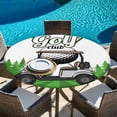 thumbnail image 6 of Golf Round Tablecloth, Fitted Table Cover with Elastic for 36"-44" Round Tables, Green Forest Tree Balls Clubs Sports Cartoon Table Cloth Outdoor Indoor Dinning Party Waterproof Tablecloths, 6 of 7