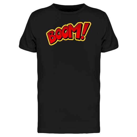 Boom! Pop Art Comics Style T-Shirt Men -Image by Shutterstock, Male x-Large