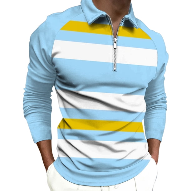 Tops para hombre Camisas Blusas Elegante Casual Camisas de manga larga Camisa con cuello Impreso Cremallera Cuello vuelto Odeerbi ODB-5