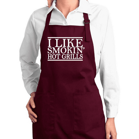 

I Like Smokin Hot Grills Funny BBQ Grilling Kitchen Cooking Apron with Pockets Kitchen Cooking Apron Graphic Apron with Pockets