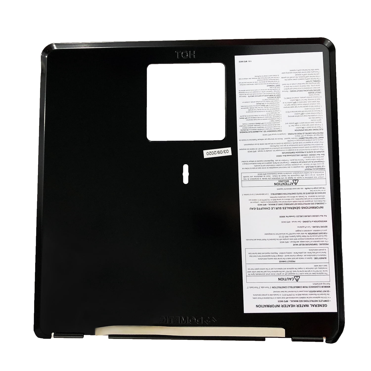 Dometic 94010 6 Gallon Black Water Heater Door
