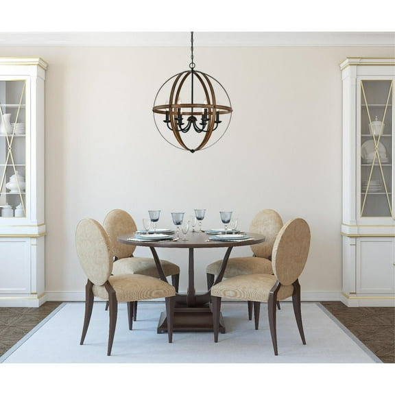 Westinghouse 6333600 Stella Mira Six-Light Indoor Chandelier, Barnwood and Oil Rubbed Bronze Finish