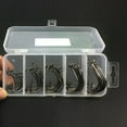 thumbnail image 4 of Opolski 50Pcs 2# 1# 1/0# Fishing Jig Hooks High Carbon Steel Barb J-shaped Fishhook Set, 4 of 5