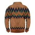 thumbnail image 6 of Men's Flag Print Stand Collar Sweatshirt with 3 Buttons, Outdoor Casual Button Front Pullover for Spring Fall,Brown,L, 6 of 6