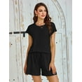 thumbnail image 3 of a.Jesdani Womens Two Piece Sets Short Sleeve and Shorts Sweatsuits Lounge Sets Homewear with Pocket 2XL, 3 of 13