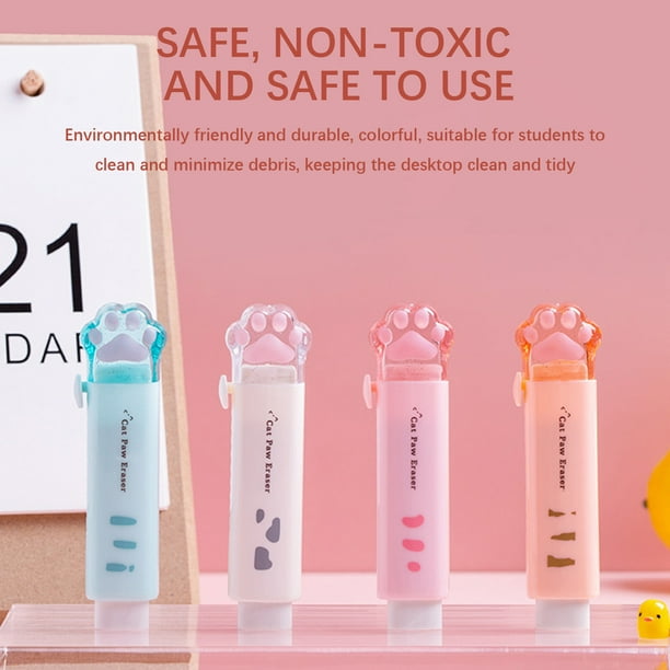 Goma de goma para lápiz de oficina y material escolar - Pack de 2, rosa y azul, tamaño grande
